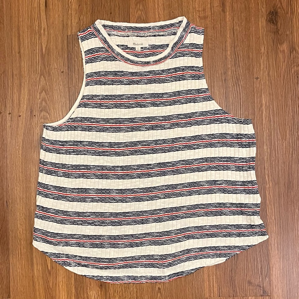 Madewell Mockneck Tank Top in Lawton Stripe